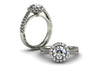 Unique Custom Engagement Ring Double Row Diamonds Band Boston Custom Design