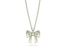 Mini Bow Pendant White Gold Necklace - Custom Design - Bostonian Jewelers Boston Jewelers