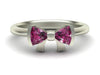 Custom Made White Gold Pink Tourmaline Bow Ring - Bow Tie Ring - Custom Made - Bostonian Jewelers Boston Jewelers