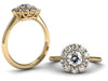 Diamond Cluster Ring Victorian Art Deco 14k Yellow Gold