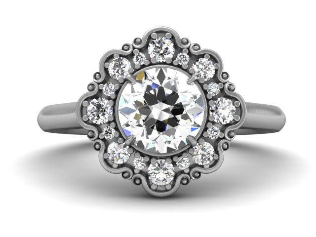 Bostonian Charlotte - Unique Vintage Setting - Custom Engagement Ring - Boston Jeweler