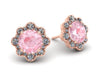 Halo Earrings Gorgeous Floral Morganite Diamond Studs Custom Made Boston Jewelers