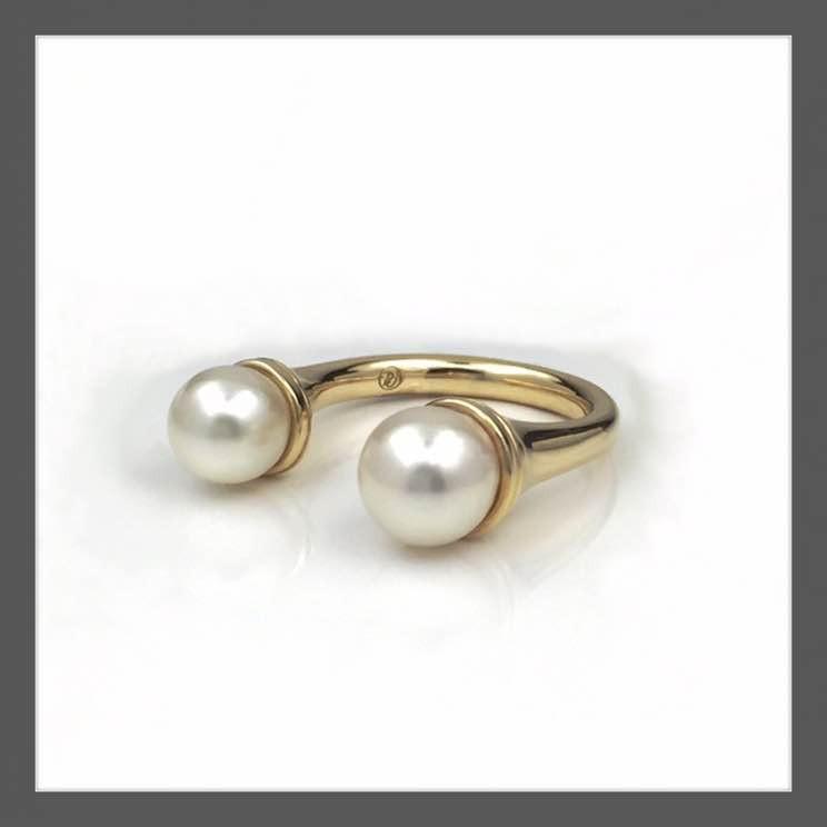 Double Pearl Open Ring – Bostonian Jewelers