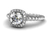 Cushion Halo for Round With A Twisted Band Boston Custom Jewelers