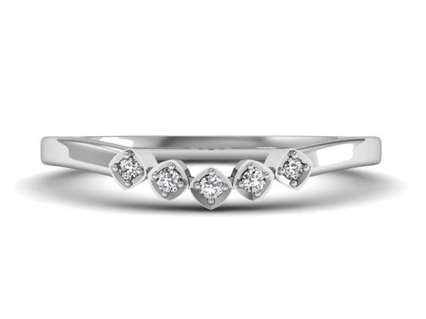 Contentment Nesting Ring - Delicate Curved Diamond Band - Custom Boston Jeweler