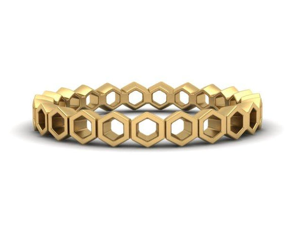 Hexagon Band Honeycomb Ring Eternity Hexagons Boston Custom Design