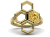 Honeycomb Custom Inspired Ring with citrine