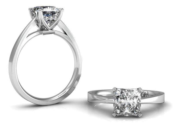 Classic Princess Cut Solitaire Engagement Ring - Bostonian Jewelers