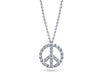 Diamond Peace Symbol Necklace Platinum - Custom Design Boston
