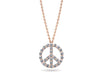 Diamond Peace Symbol Necklace Rose Gold - Custom Design Boston