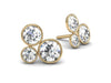 Pop diamond earrings - The power of three.  Yellow Gold