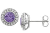 Classic Sterling Gemstone And Cubic Zirconia Halo Earrings - Unique Jewelry - Bostonian Jewelers Boston Jewelers