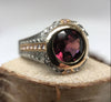 Rubelite Pink Tourmaline With Pink Diamonds Set In Platinum And Rose Gold By Boston Jewelers