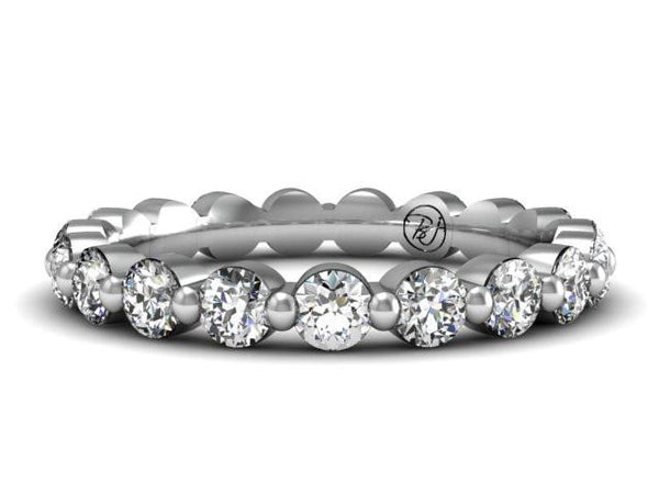 Single Prong Classic Diamond Eternity Band Boston Custom Jewelers