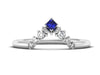 Unique Delicate Stacking Band-Princess Cut Sapphire And Diamond-Unique Boston Jewelers