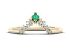 Unique Delicate Stacking Band-Princess Cut Emerald And Round Diamond-Unique Boston Jewelers