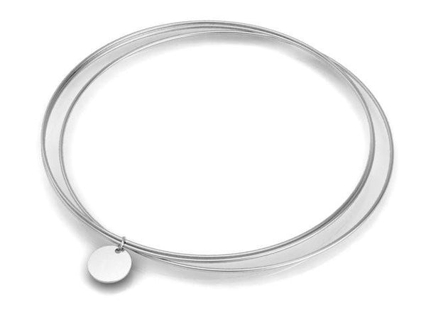Three Bangle Bracelets with Charm | Sterling Silver | Gifts