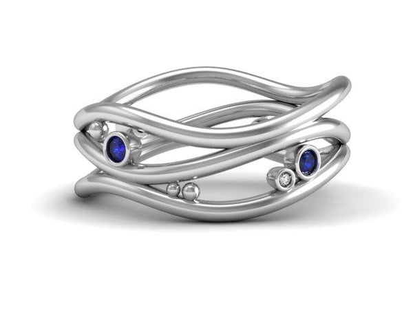 Waves Unique Design Ring - Custom Design - Boston Jewelers