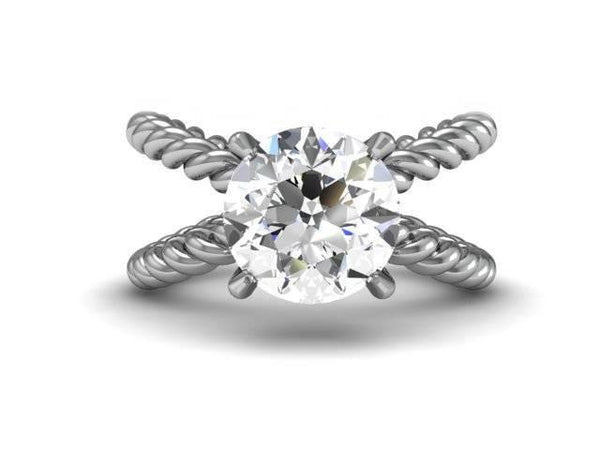 Twisted Double Band Engagement Ring - Custom Design - Bostonian Jewelers