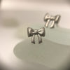 Platinum Mini Bow Earrings