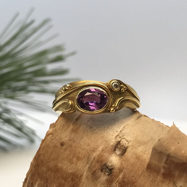 Purple Sapphire Dew Drops on Vines