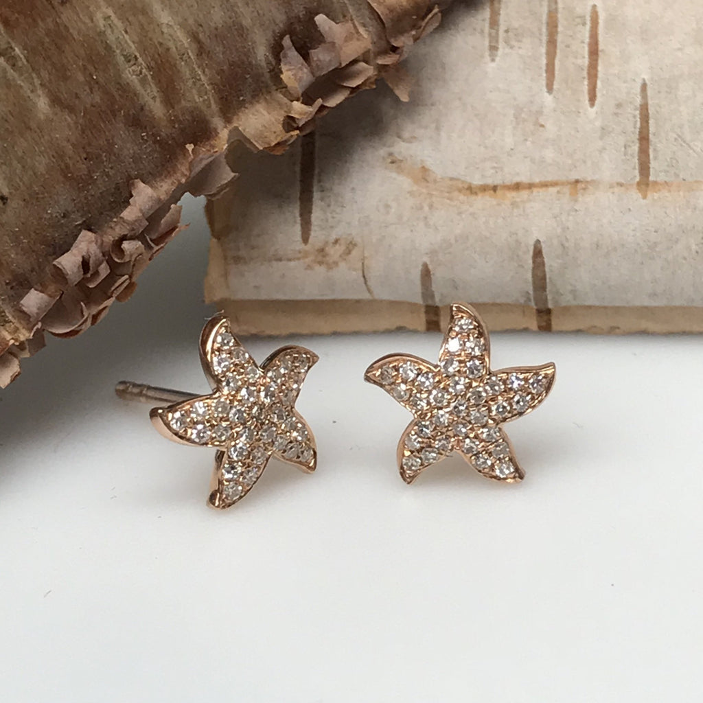 Pave Starfish Earrings