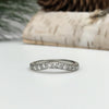 Pave Diamond Curved Wedding Ring with Contour Engraving - Boston Vintage Jewelry